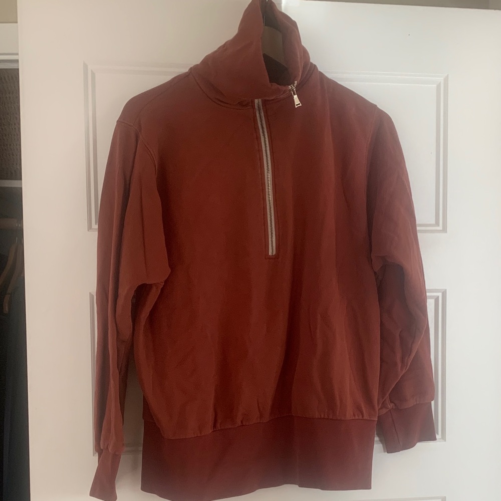 Women's Organic Rust Colored Cowl Neck Sweater